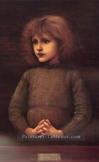 Portrait d’un jeune garçon préraphaélite Sir Edward Burne Jones Peintures à l'huile